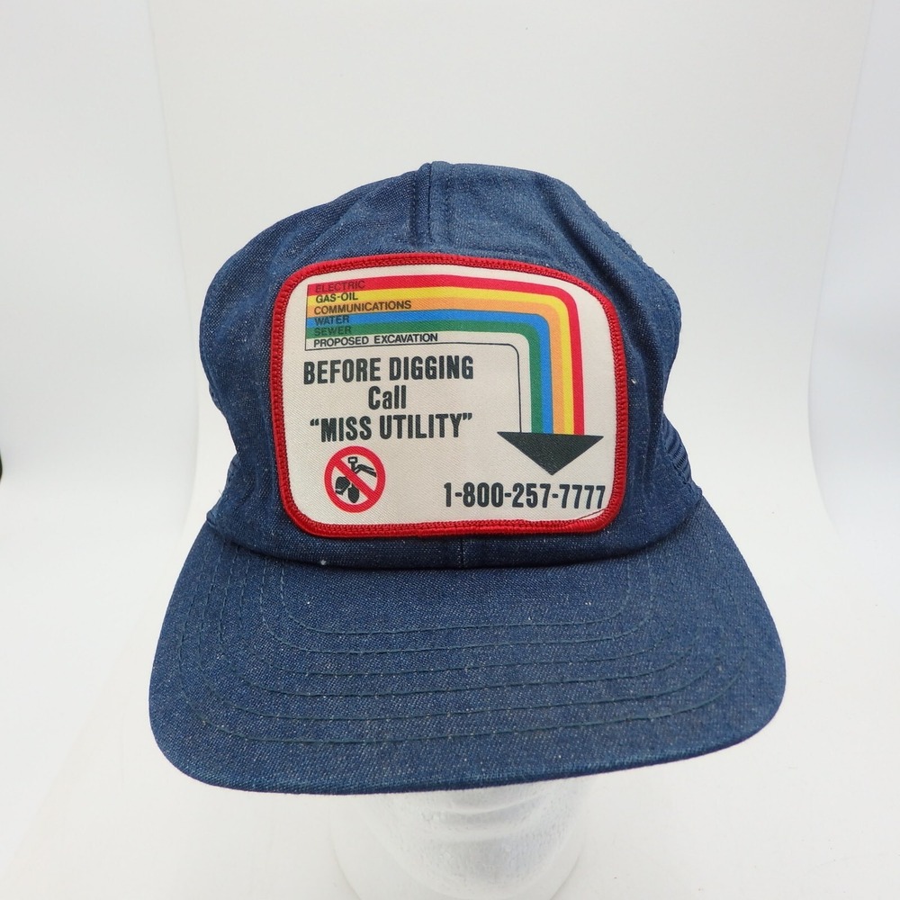 Vintage Miss Utility Hat Cap Snap Back Blue Mesh Trucker Park‎ Avenue USA Patch